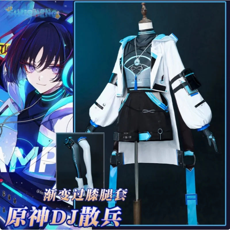 Genshin Impact Wanderer Balladeer Cosplay Kabukimono Costume Halloween Fashion DJ New Props Wig Accessories Men Women Uniform