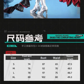 Arknights Skadi the Corrupting Heart Cosplay Costume Abyssal Hunters Uniform Halloween Carnival Party Clothing