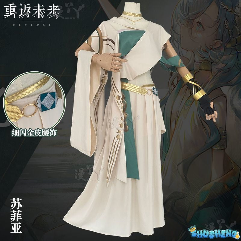 Game Reverse:1999 Sophia Cosplay Costume Cosplay Wig Dress Full Set Accessories Uniform Halloween Carnival Party For Woman Girls