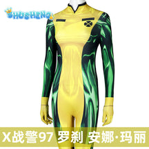 X-Men 97 Rogue Cosplay Costume Superhero 3D Printed Bodysuit X-Men 97 Anna Marie Spandex Outfit Rogue Cosplay Halloween Costume