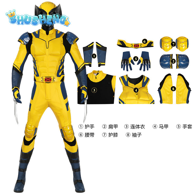 New Movie Wolverine Cosplay Costume Vest Gloves Belt Wolf Steel Claw For Men Custom Made