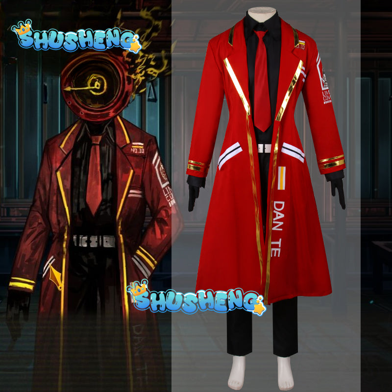 Game limbus company cosplay Dante costume red long coat Dan Te uniform suit men women Halloween party carnival wherein outfits