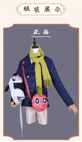 Anime Bungou Stray Dogs Yumeno Kyusaku Cosplay Costume and Doll Toy Hat Backpack Scarf Full Set Custome Made