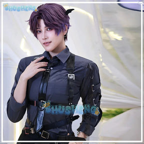 Love and Deepspace Xavier Zayne Rafaye Cosplay Costume Handsome White Gray Shirt Halloween Carnival Party for Man Shusheng