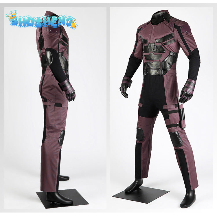 Superhero Daredevil Cosplay Costume Jumpsuit Michael Murdock Soldier Battle Suit With Headgear Full Set