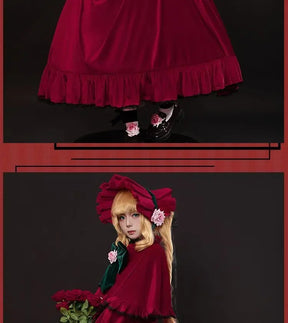 Rozen Maiden Shinku Cosplay Reiner Rubin Costume Cloak accessories Props Halloween carnival gorgeous red oversized dress set