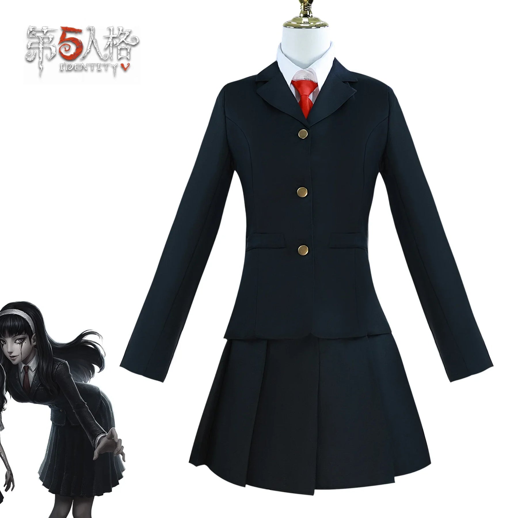 Shusheng-N Identity V Yidhra Cosplay Costume with Hair Hoop JK Uniform for Halloween Anime Comic Dream Witch Yidhra Outfits