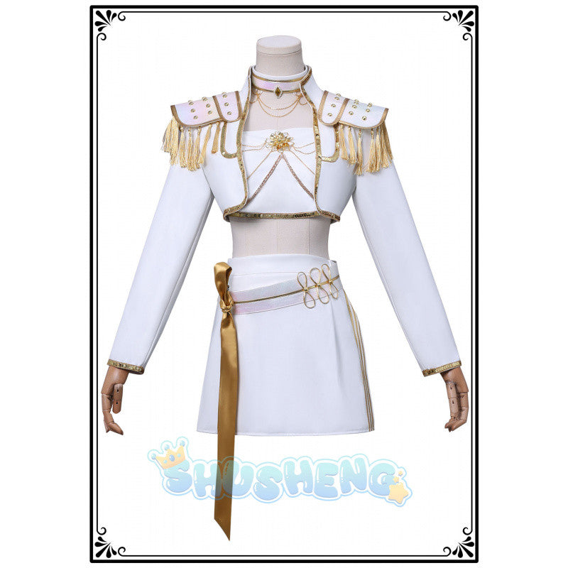 Cos Hunters Superstar Lumi Mira Zoe Cosplay Costume Anime KPop Demon Full Set Girl Group Suit Women Halloween Party Roleplay Mira White clothing cosplay