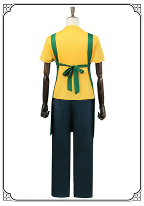 Taro Sakamoto Cosplay Anime Costume Sakamoto Days Yellow T-shirt Green Apron Glasses Halloween Party Women Men Shusheng