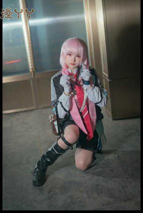 Game Arknights Ansel Cosplay Costume Rhode Island Medical Treatment Doctor Uniform Wig Shoes For Women Men Halloween Cos