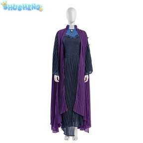 Scarlet Witch Teacher Agatha Harkness Purple Dress Cosplay Costume Halloween Masquerade Carnival Party Outfits for Women