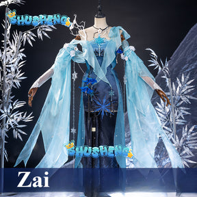 Naraka Bladepoint Zai Cosplay Costume for Women Game Anim Elegant Dress Outfit Halloween Winter God Xuanming Role Play Outfit