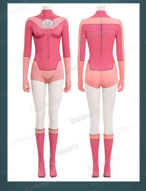Movie Atom Eve cosplay invincible costume jumpsuit cloak socks shoe set Halloween Party pink Women tight fitting uniform xs-xxxl