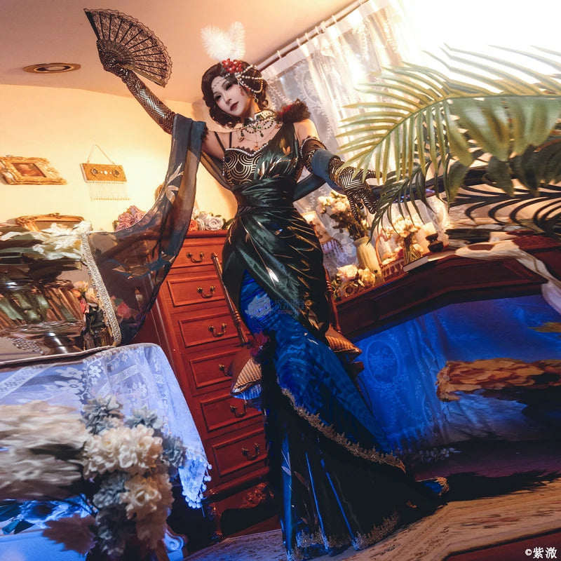 Game Identity Ⅴ Michiko Cosplay Geisha Costume Gorgeous dress accessory prop party dance sexy woman full set uniform