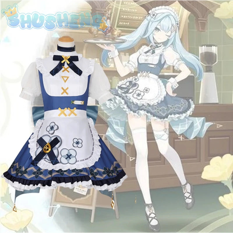 Game Genshin Impact Faruzan Cosplay New Sweet Maid Dress Party Carnival Lolita Uniform Large bow tie Accessory girl Faruzan Set