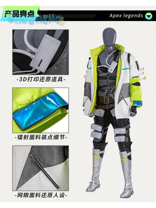 New Game Apex Legends Crypto Tae Joon Park Cosplay Costume Shoes, knee pads, props, Halloween party men's set complete set