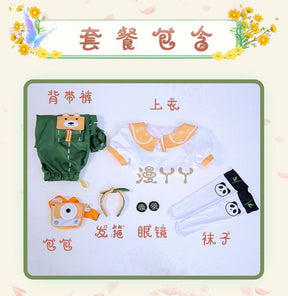 Game Identity V Cosplay Anime Panda Friend Little  Girl Alice Derose Cosplay Costume Doll Green Rompers Uniform Accessories