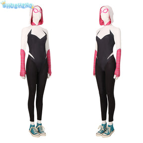 Spiderman Gwen Stacy Cosplay Costumes for Women Girls Zentai 3D Style Bodysuit Adult Kids Halloween Clothes Jumpsuit