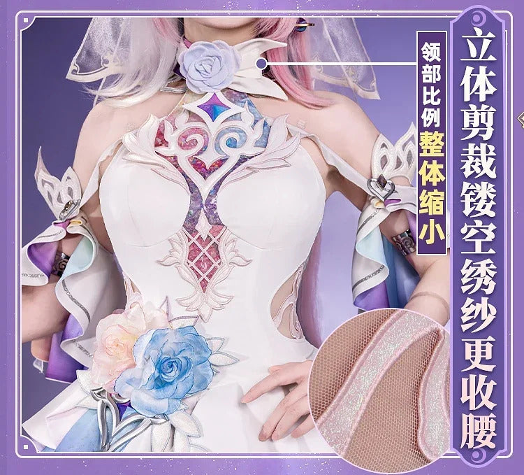 Shusheng-R Honkai: Star Rail Cyrene Women Elegant Dress Uniform Cosplay Costume Headwear props Halloween Party Role Play Outfit