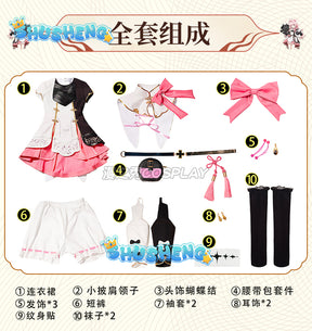 Encore Cosplay Game Wuthering Waves Costume Fashion Uniform Dress Full Set Halloween Party Role Play Clothing New