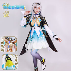 Game Honkai Star Rail Firefly Cosplay Costume Dress Uniform Wig Full Set Suits Uniform Firefly Cosplay Wig Costume Props