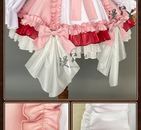 Honkai Impact 3 Cosplay Elysia Blossoming Spring Dress Lolita Cosplay Costume With Bow Game Halloween Costume