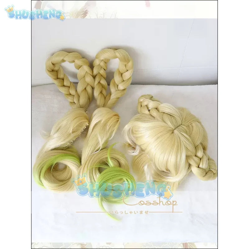 Wuthering Waves Verina Cosplay Wig 105cm Yellow Braided Long Hair Botanist New Federation Huanglong Halloween for Women Props