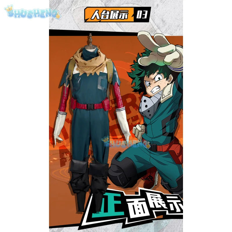Latest styles My Hero Izuku Academy Midoriya Cosplay Costume Hero Academy Deku Batting Suit Green Men Uniforms set XS-XXL