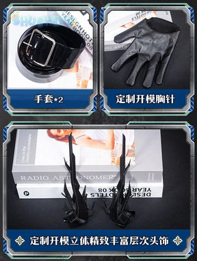 Game Arknights logos cosplay aefanyl costume fashionable handsome cloak ring gloves props set Halloween party Woman Man uniform
