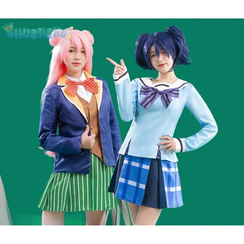 Matsuzaka Satou Koube Shio Cosplay Anime Happy Sugar Life Costume girl JK Skirt Schoolgirl School Wig Halloween party Uniform