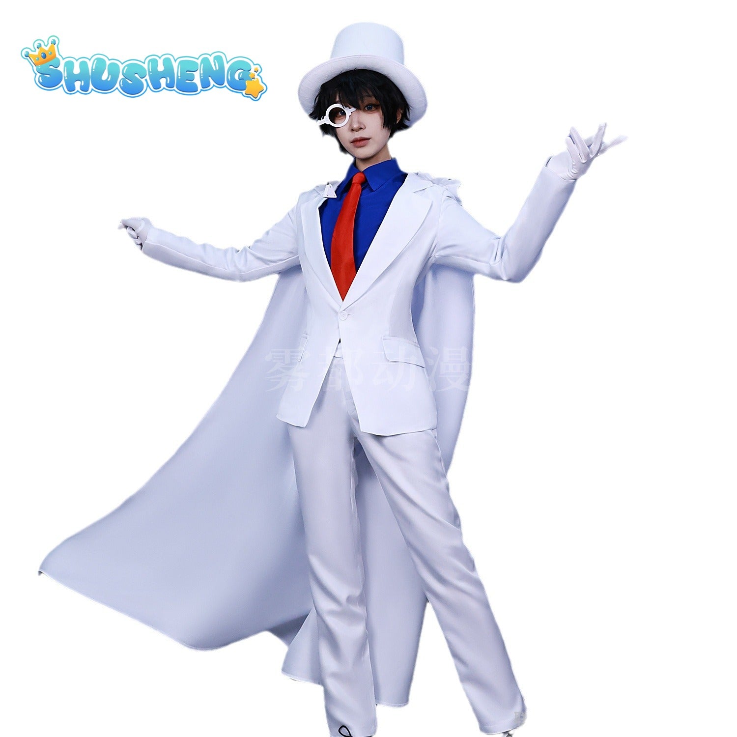 Anime Magic Kaito Uniform Cosplay Kuroba Kaito Kiddo Halloween Carnival Party Dressing For Men Wig Props Hat Glasses Roleplay