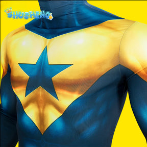 Gold Star Michael Cosplay Costume Jumpsuit Headgear Glasses Outfit Superhero Bodysuit Booster Halloween Costumes Man Zentai Suit