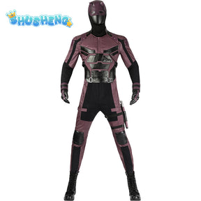 Superhero Daredevil Cosplay Costume Jumpsuit Michael Murdock Soldier Battle Suit With Headgear Full Set