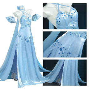 Shusheng-N Re:ZERO - Starting Life in Another World Emilia Cosplay Costume Crystal Dress Halloween Party Role Play Outfit Women