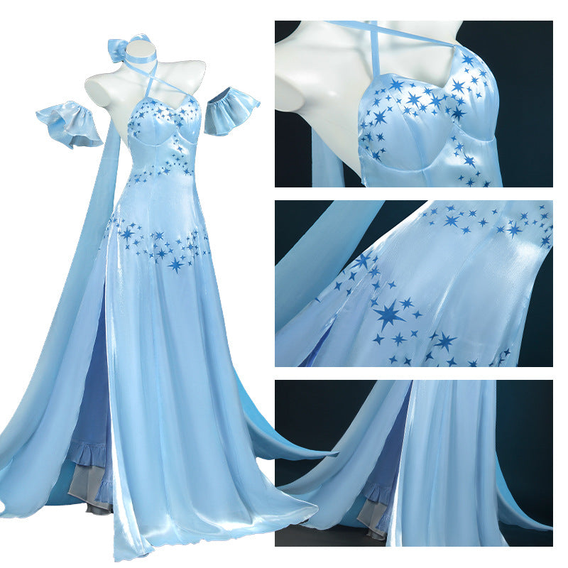 Shusheng-N Re:ZERO - Starting Life in Another World Emilia Cosplay Costume Crystal Dress Halloween Party Role Play Outfit Women