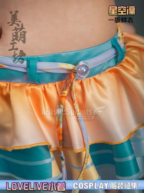 Anime LoveLive! Rin Hoshizora Cosplay Costume Women Halloween Party Sweet Top Skirt Headwear Set Summer Vacation Beach swimwear