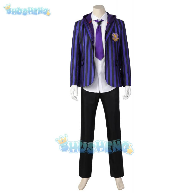 Wednesday 2 Xavier Thorpe Ajax Petropolus Cosplay Costume Nevermore Academy Uniform Halloween Carnival Party Christmas Play Role