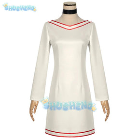 Anime dandadan Momo Ayase cosplay red costume coat dress socking earrings Hallowmas carnival play role clothes clothing