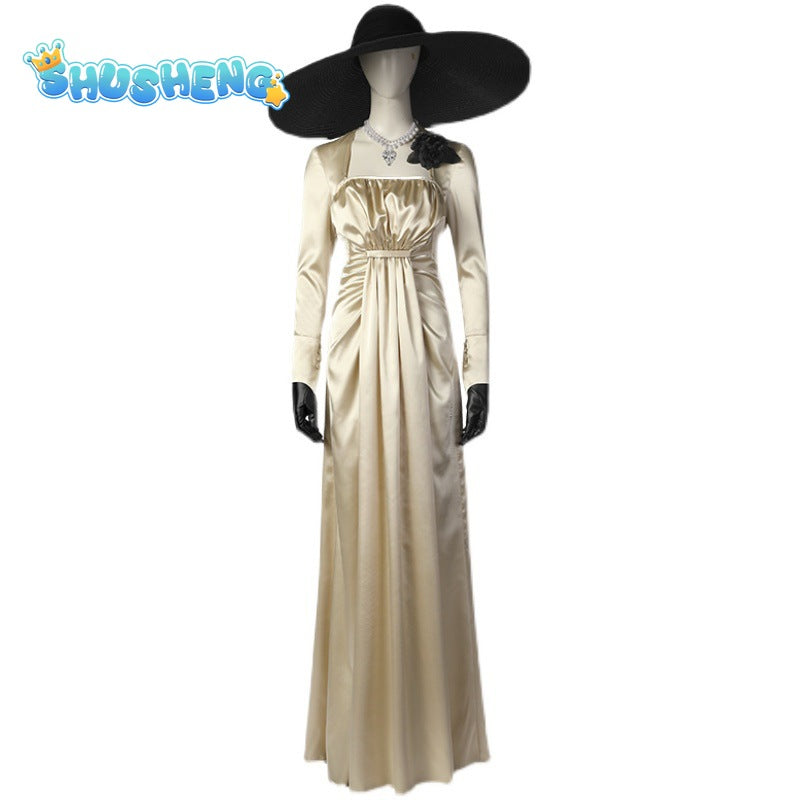 Resident Evil Game Village Alcina Superhero Dimitrescu Role Playing Costume High Quality Sexy Dress