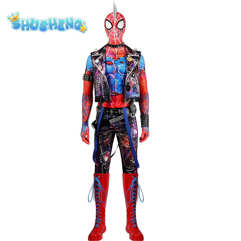 Spider-Man Across The Universe Punk Hobart Hobbie Brown Bodysuit Cos Clothes Punk Style Marvel Peripheral Creative Gift