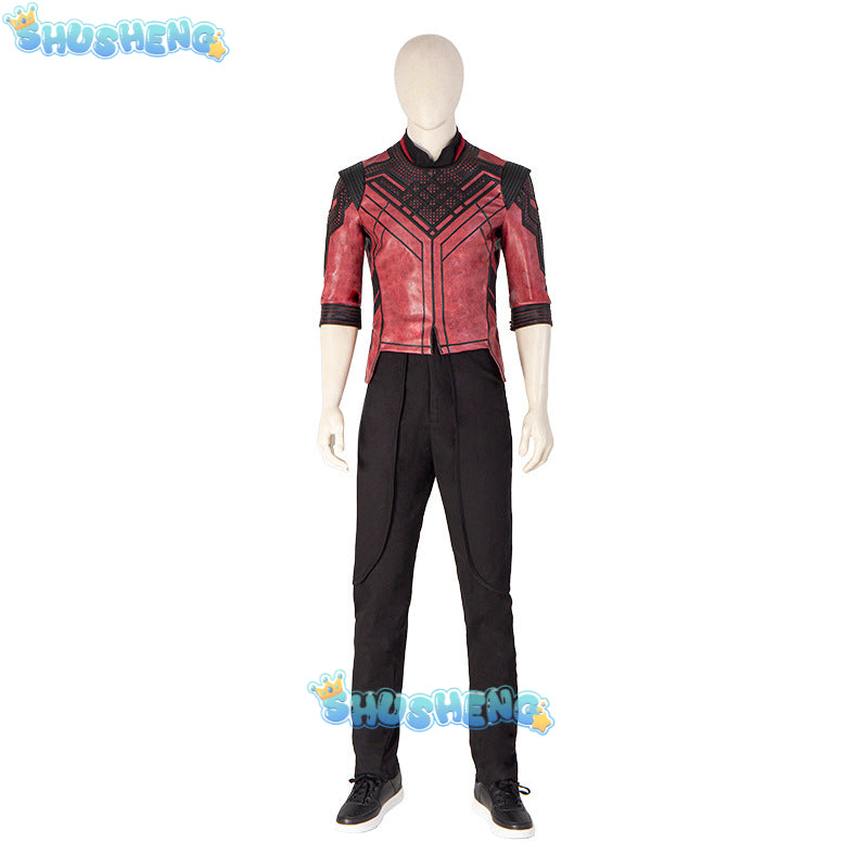 Movie Master of Kung Fu Cosplay Costumes Shang-Chi and the Legend of the Ten Rings PU Tops Pants Shoes Halloween Adult Suits