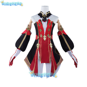 Anime Game Genshin Impact Chevreuse Fontaine Special Security and Surveillance Patrol Cosplay Costume Clothes Uniform Wig Shoes