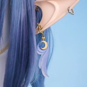 Genshin Impact Lauma Cosplay Costume Dress Uniform Headwear Earrings Frostmoon Scions Halloween Party for Women Girls