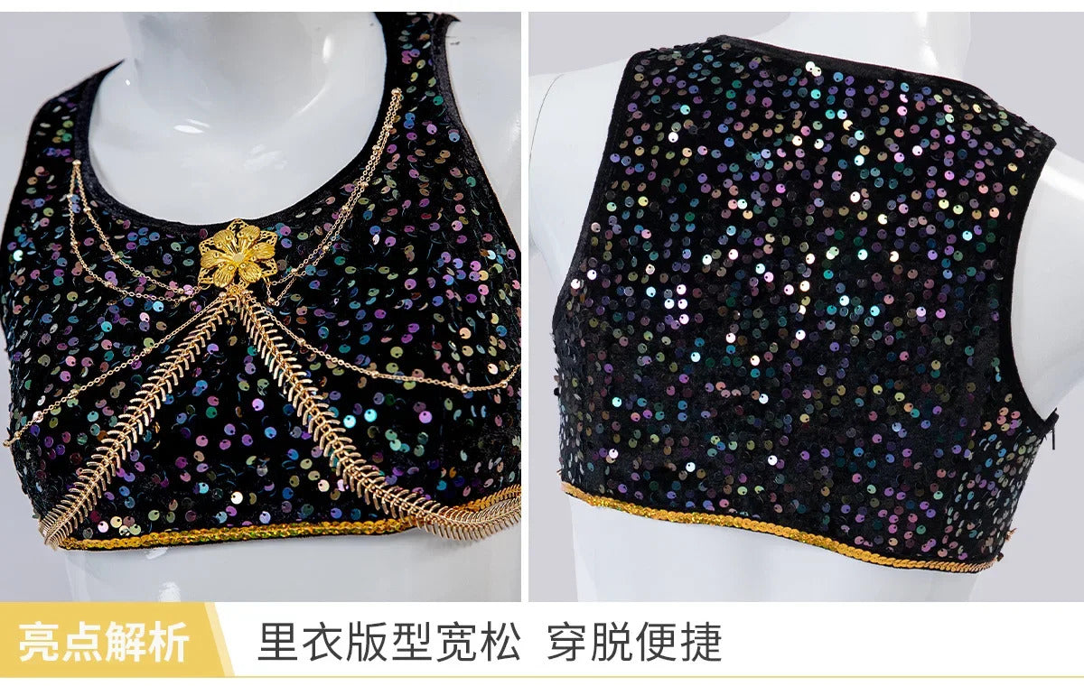 Anime KPop Demon Hunters Mira Cosplay Costume Black Gold Stage Outfit Huntrix Uniform Halloween Party Women Girls Carnival