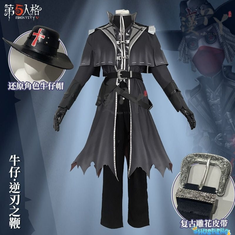 Identity V Cowboy Cosplay Costume Misfit Outfit Cowboy Cos Kevin Ayuso Hallowmas Carnival Disguies Party Costume