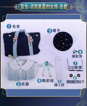 Shusheng-N Identity Ⅴ Helena Adams The Mind's Eye Cosplay Costume Sweater jacket dress props wig accessories set Halloween sweet uniform