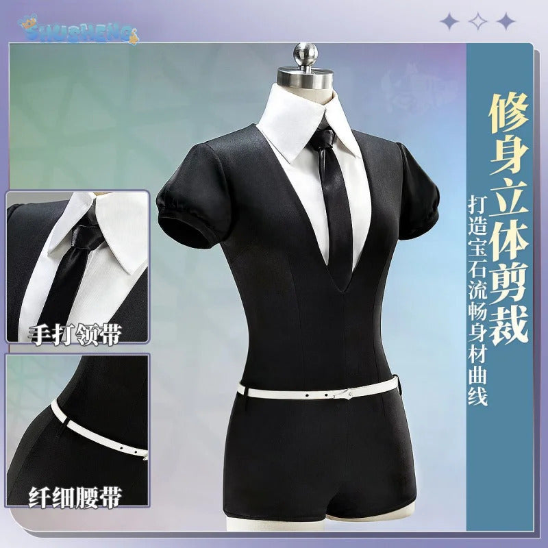Phosphophyllite Antarcticite Land of the Lustrous Men Women Cosplay Costume Wig Tie Jumpsuit Outfit Uniform Belt
