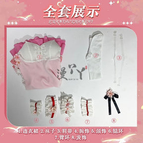 Anime Yosuga No Sora Kasugano Sora Cosplay Costume Girl Sweet Lolita Dress Pajamas Summer Nightgown Ruffle Nightwear Clothes