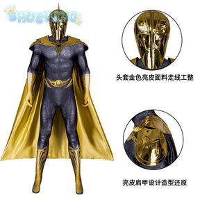 Movie Black Adam Cosplay Teth-Adam Costume Doctor Cos Fate Jumpsuit Headwear Cloak Halloween Party Men Combat Uniform Set