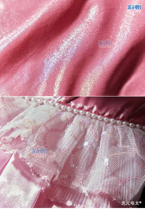 Shusheng-R Anime The Mermaid Princess Gorgeous Pink Lolita  Dress Cosplay Costume S-L